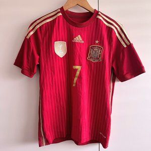 2014 Spain Home Jersey featuring David Villa #7